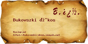 Bukovszki Ákos névjegykártya