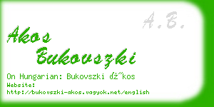 akos bukovszki business card